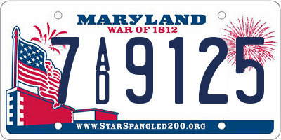 MD license plate 7AD9125