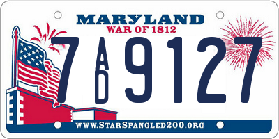 MD license plate 7AD9127
