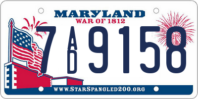 MD license plate 7AD9158