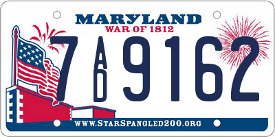 MD license plate 7AD9162