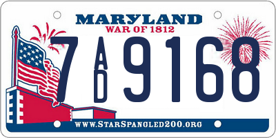 MD license plate 7AD9168