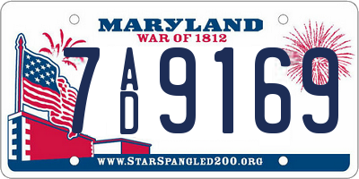 MD license plate 7AD9169