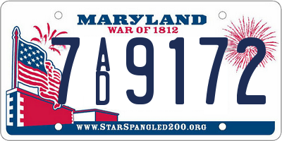 MD license plate 7AD9172