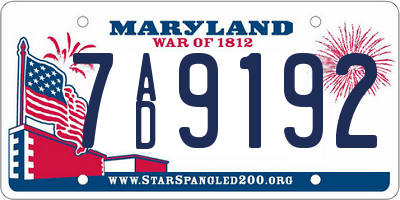 MD license plate 7AD9192