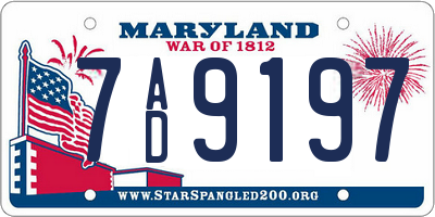 MD license plate 7AD9197