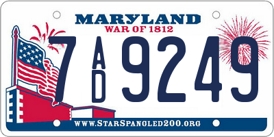 MD license plate 7AD9249