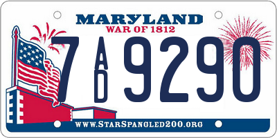 MD license plate 7AD9290