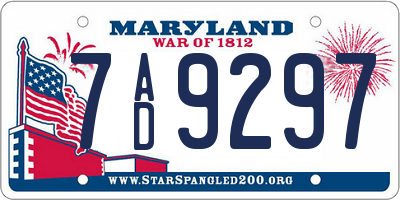 MD license plate 7AD9297
