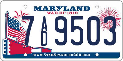 MD license plate 7AD9503
