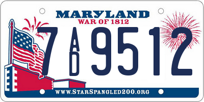 MD license plate 7AD9512