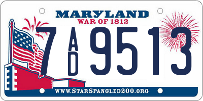 MD license plate 7AD9513