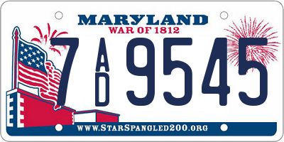 MD license plate 7AD9545
