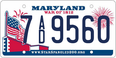 MD license plate 7AD9560