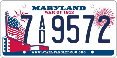 MD license plate 7AD9572