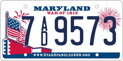 MD license plate 7AD9573