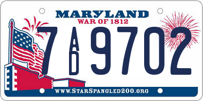 MD license plate 7AD9702
