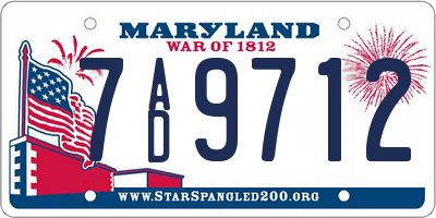 MD license plate 7AD9712