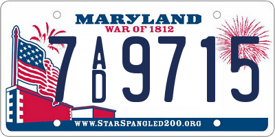 MD license plate 7AD9715