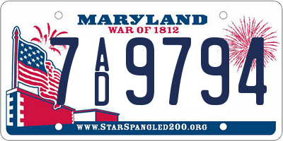 MD license plate 7AD9794
