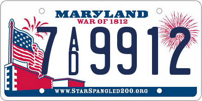 MD license plate 7AD9912