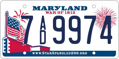 MD license plate 7AD9974