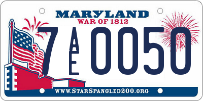 MD license plate 7AE0050