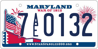 MD license plate 7AE0132