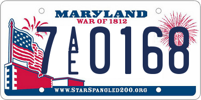 MD license plate 7AE0168