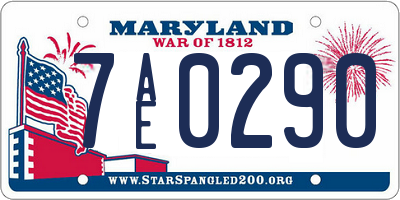 MD license plate 7AE0290