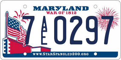 MD license plate 7AE0297
