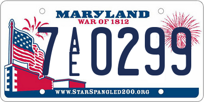 MD license plate 7AE0299