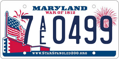 MD license plate 7AE0499