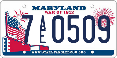 MD license plate 7AE0509