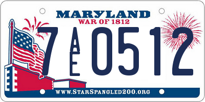 MD license plate 7AE0512