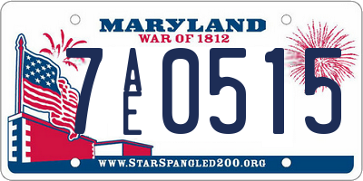 MD license plate 7AE0515