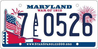 MD license plate 7AE0526