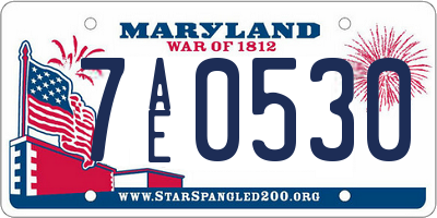 MD license plate 7AE0530