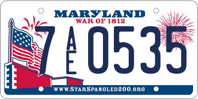 MD license plate 7AE0535