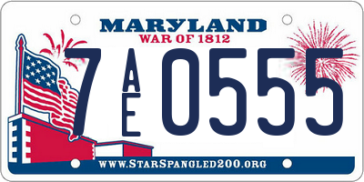 MD license plate 7AE0555