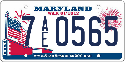 MD license plate 7AE0565