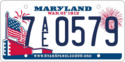 MD license plate 7AE0579