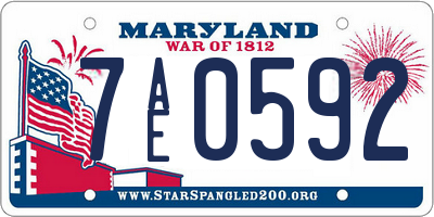 MD license plate 7AE0592
