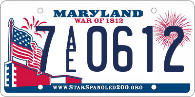 MD license plate 7AE0612