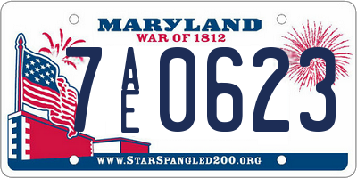 MD license plate 7AE0623