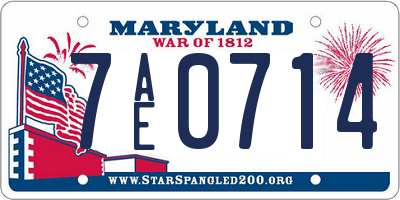 MD license plate 7AE0714