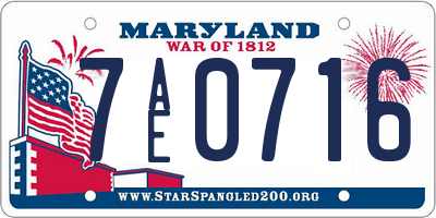 MD license plate 7AE0716
