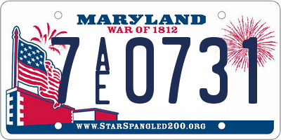 MD license plate 7AE0731