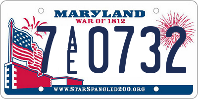 MD license plate 7AE0732