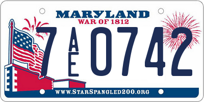 MD license plate 7AE0742