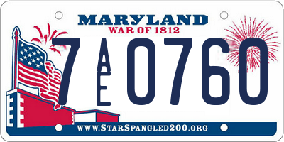 MD license plate 7AE0760